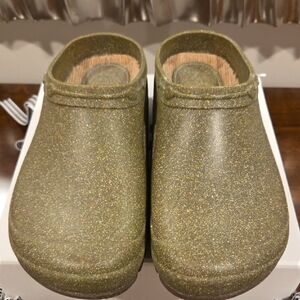 Green Speckled Clogs